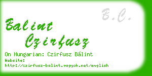 balint czirfusz business card